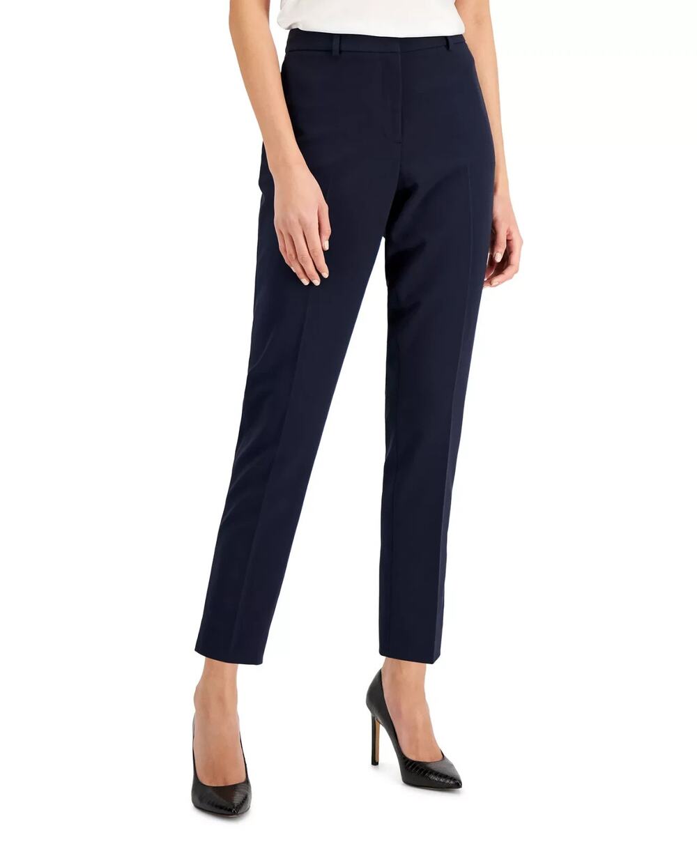 Tahari ASL Shannon Suit Straight-Leg Pants Navy Size 4 3958